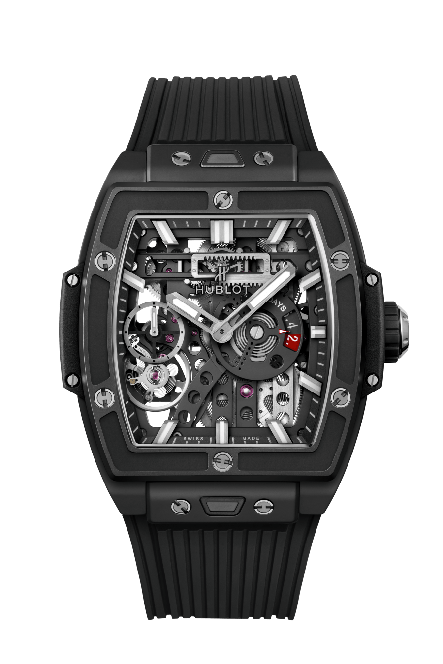 Hublot Spirit of Big Bang Meca-10 Black Magic 45 mm Transparent Dial Microblasted Black Ceramic Rubber Strap 614.CI.1170.RX