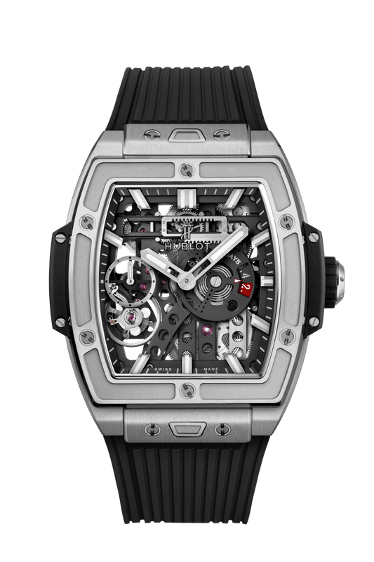 Hublot Spirit of Big Bang Meca-10 Titanium 45 mm Transparent Dial Polished Titanium Rubber Strap 614.NX.1170.RX