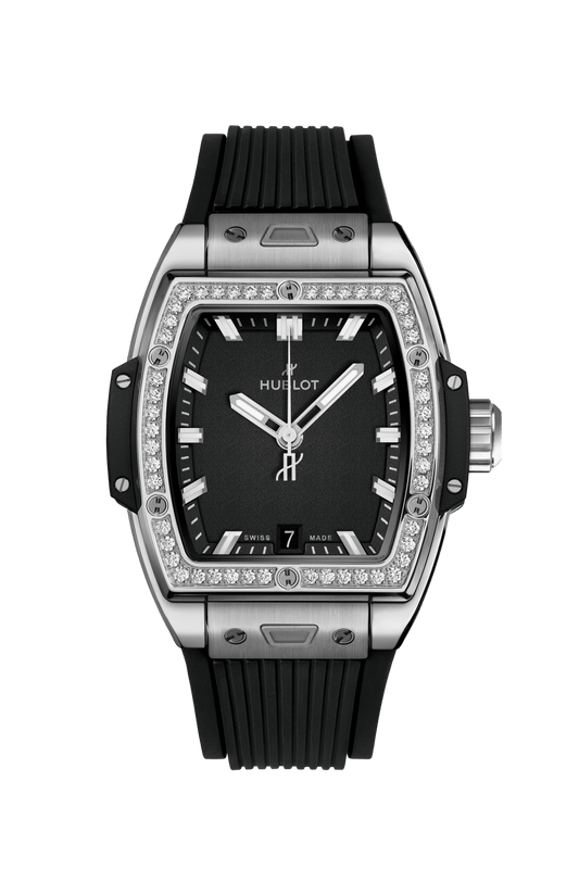 Hublot Spirit of Big Bang Titanium Diamonds 39 mm Black Dial with Diamonds Polished Titanium Rubber Strap 662.NX.1170.RX.1204