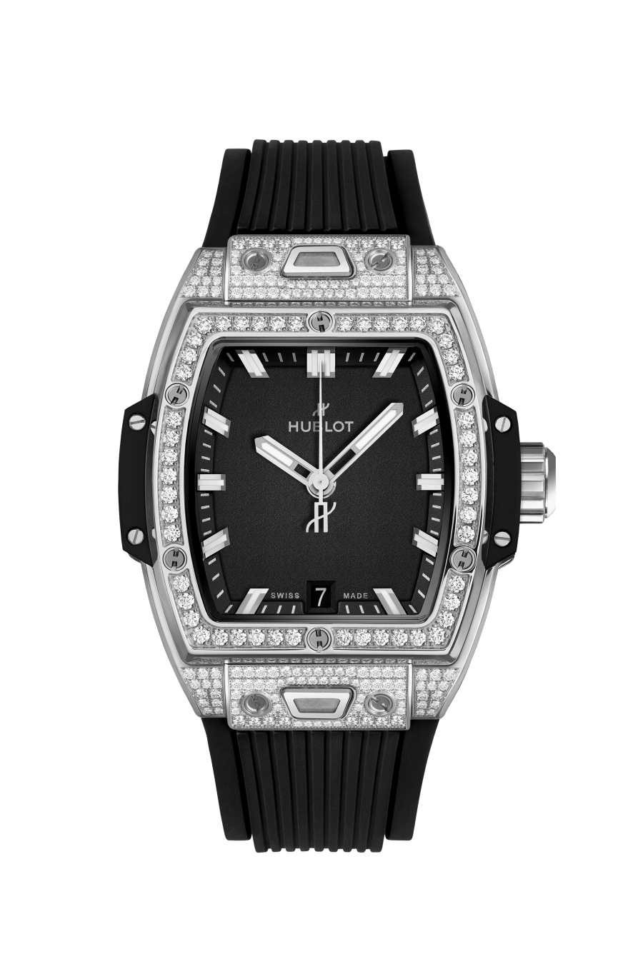 Hublot Spirit of Big Bang Titanium Pavé 39 mm Black Dial with Diamonds Polished Titanium Rubber Strap 662.NX.1170.RX.1604