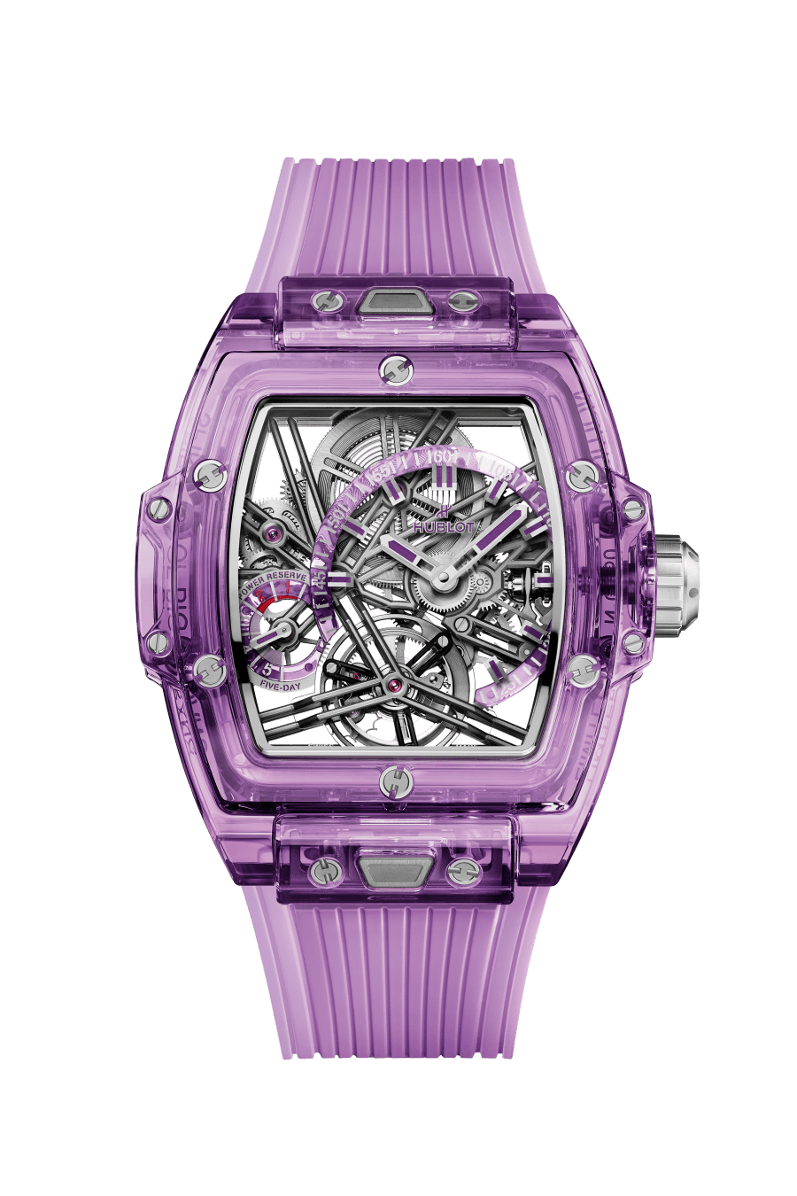 Hublot Spirit of Big Bang Tourbillon Purple Sapphire 42 mm Transparent Dial Polished Purple Sapphire Crystal Transparent Strap 645.JM.0120.RT