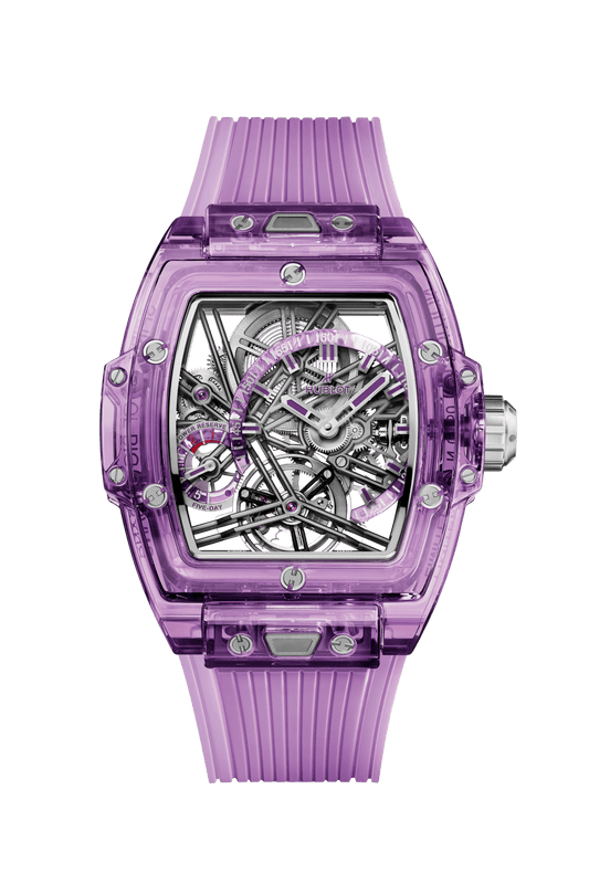 Hublot Spirit of Big Bang Tourbillon Purple Sapphire 42 mm Transparent Dial Polished Purple Sapphire Crystal Transparent Strap 645.JM.0120.RT