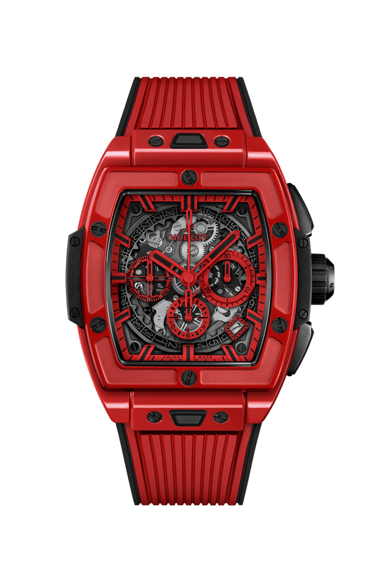 Hublot Spirit of Big Bang Red Magic 42 mm Transparent Dial Polished Red Ceramic Rubber Strap 642.CF.0113.RX