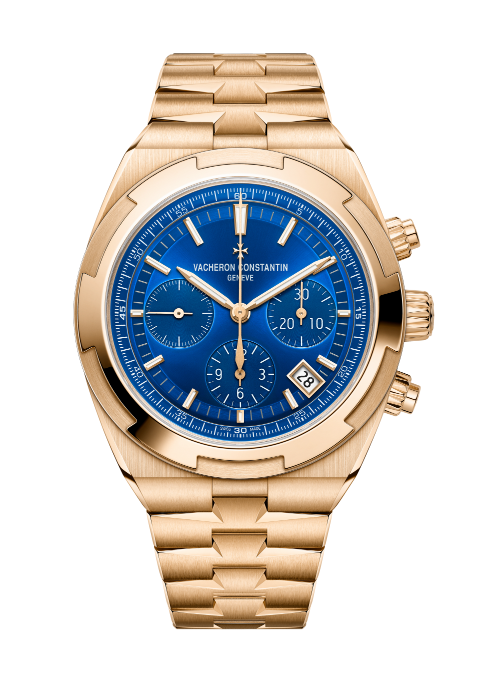 Vacheron Constantin Overseas chronograph 42.5 mm Blue Dial 18K Pink Gold Bracelet 5520V/210R-B952