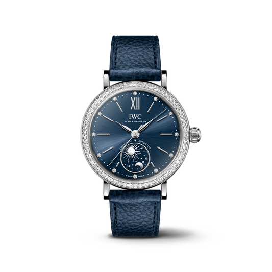 IWC Schaffhausen Portofino Automatic Day & Night 34 mm Blue  Dial Stainless Steel Blue Calfskin Strap IW659801