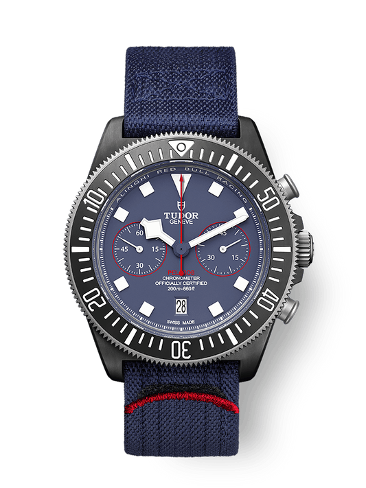 Tudor Pelagos FXD Chrono 43 mm Blue Dial Black Carbon Fabric Strap M25807KN-0001