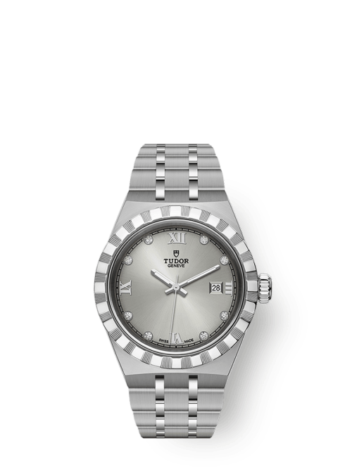 Tudor Tudor Royal 28 mm Silver Dial with Diamonds Stainless Steel Bracelet M28300-0002