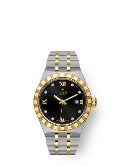 Tudor Tudor Royal 28 mm Black Dial with Diamonds Stainless Steel Bracelet M28303-0005