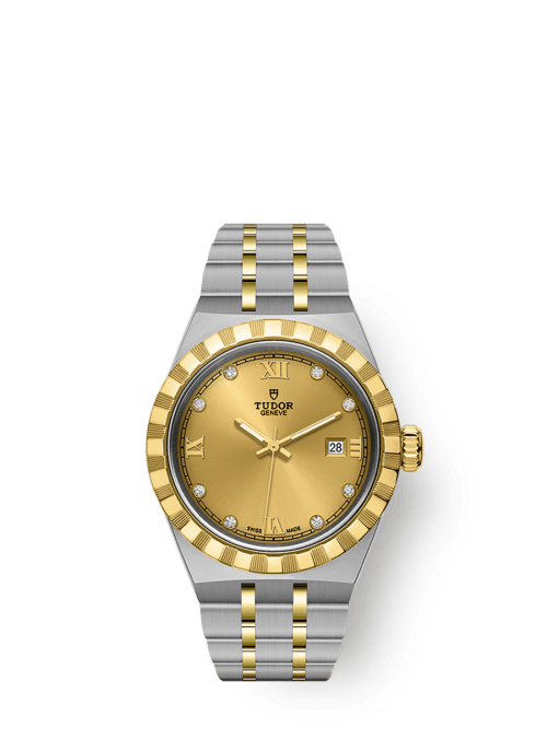 Tudor Tudor Royal 28 mm Golden Dial with Diamonds Stainless Steel Bracelet M28303-0006