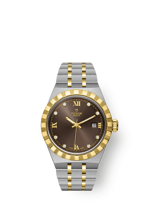 Tudor Tudor Royal 28 mm Chocolate Brown Dial with Diamonds Stainless Steel Bracelet M28303-0009