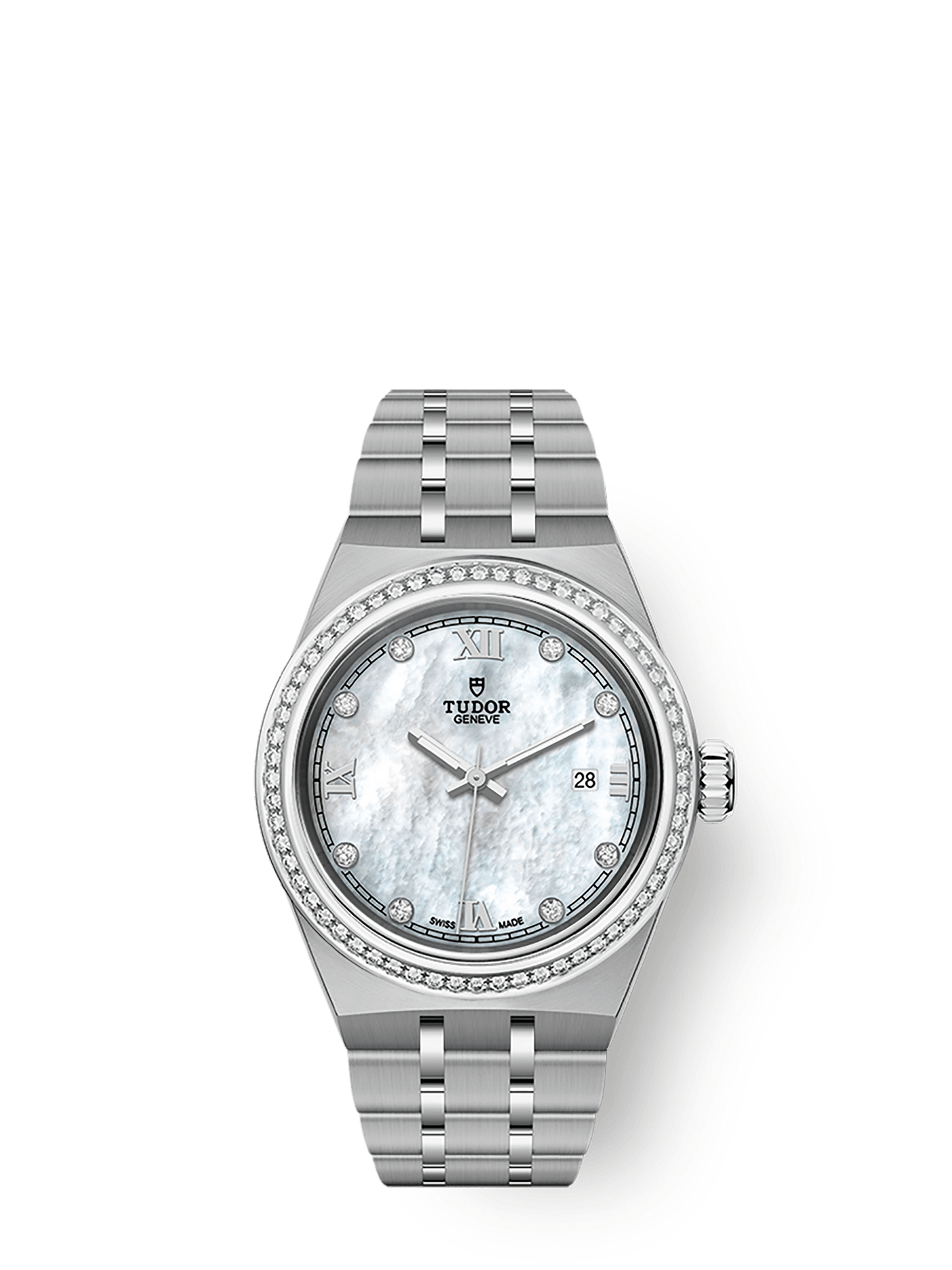 Tudor Tudor Royal 28 mm White Mother-Of-Pearl Dial with Diamonds Stainless Steel Bracelet M28320-0001