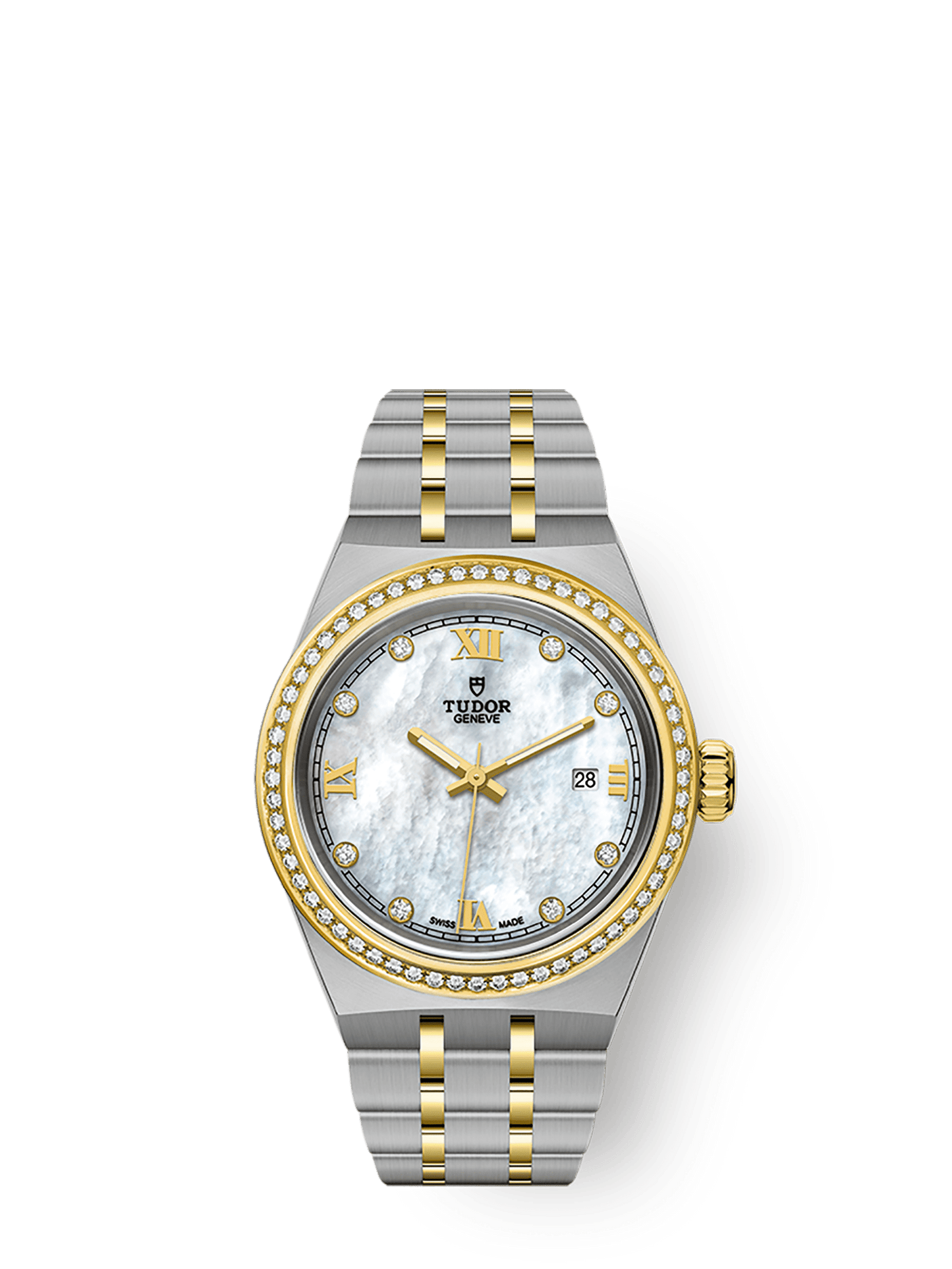 Tudor Tudor Royal 28 mm White Mother-Of-Pearl Dial with Diamonds Stainless Steel Bracelet M28323-0001