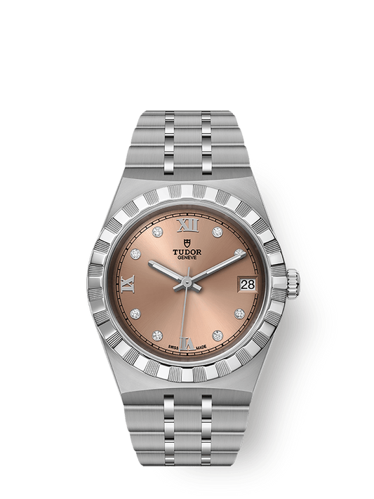 Tudor Tudor Royal 34 mm Pink Dial with Diamonds Stainless Steel Bracelet M28400-0011