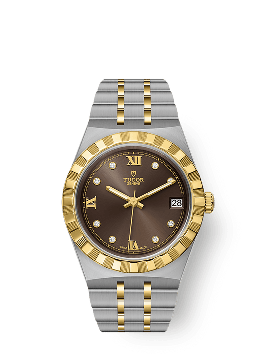 Tudor Tudor Royal 34 mm Chocolate Brown Dial with Diamonds Stainless Steel Bracelet M28403-0009