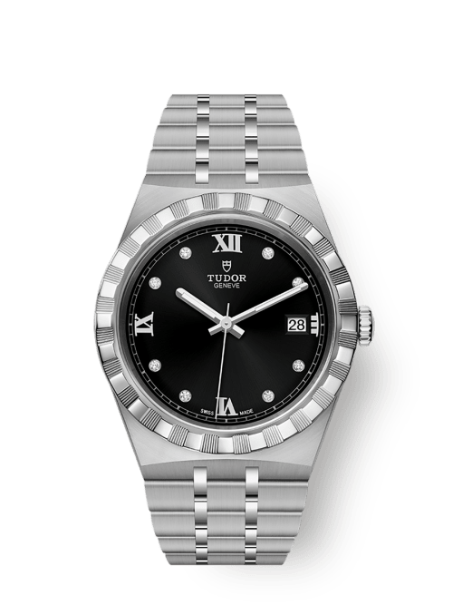 Tudor Tudor Royal 38 mm Black Dial with Diamonds Stainless Steel Bracelet M28500-0004