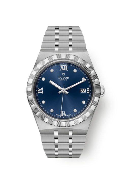 Tudor Tudor Royal 38 mm Blue Dial with Diamonds Stainless Steel Bracelet M28500-0006