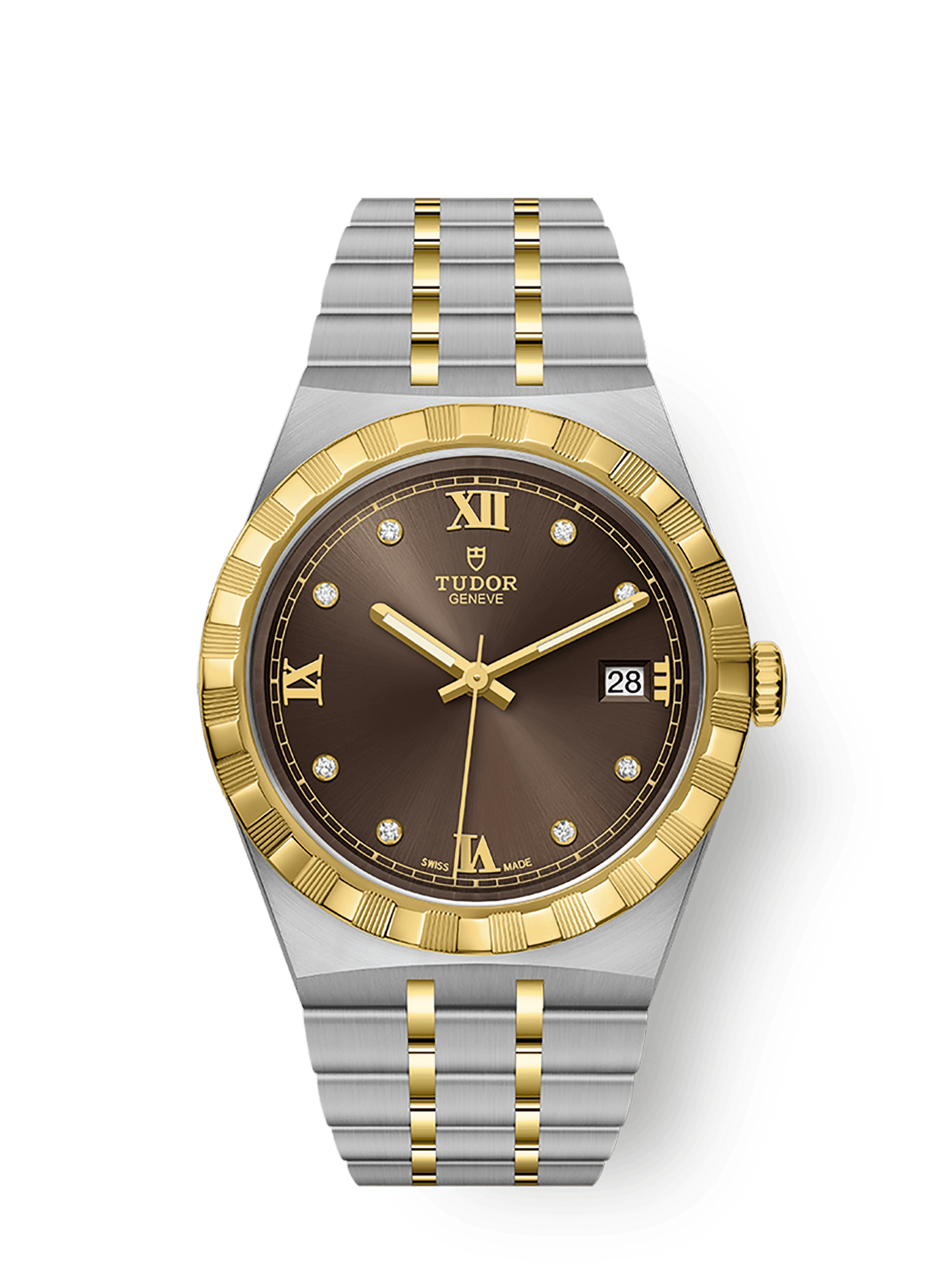 Tudor Tudor Royal 38 mm Chocolate Brown Dial with Diamonds Stainless Steel Bracelet M28503-0008