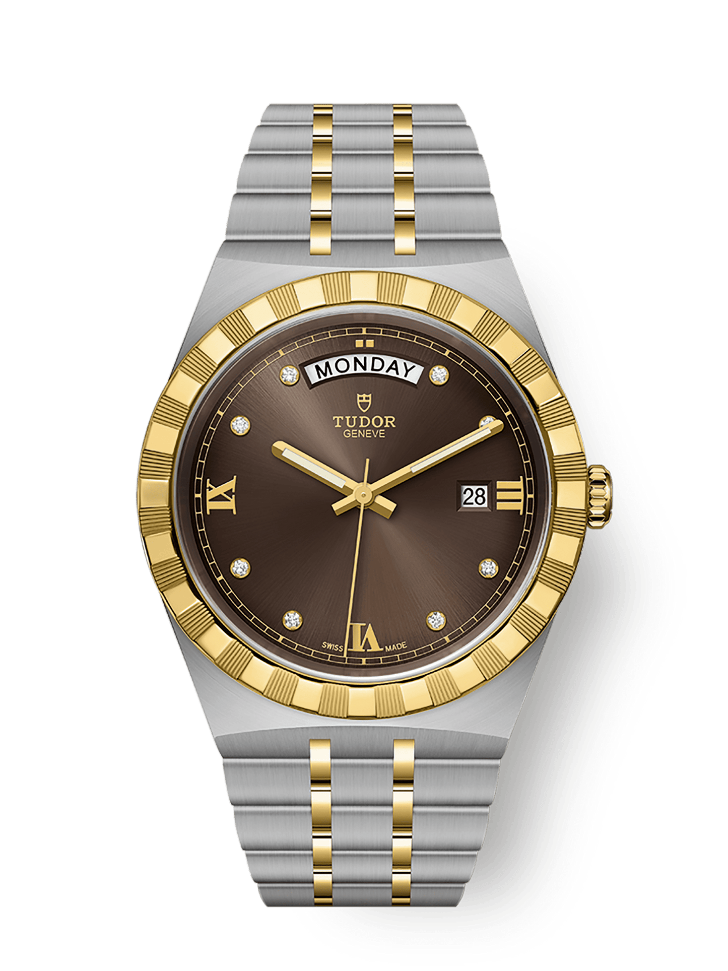 Tudor Tudor Royal 41 mm Chocolate Brown Dial with Diamonds Stainless Steel Bracelet M28603-0008