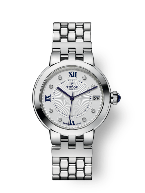 Tudor Clair de Rose 34 mm Silver Dial with Diamonds Stainless Steel Bracelet M35800-0004