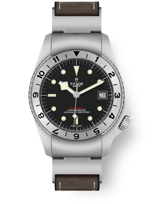 Tudor Black Bay P01 42 mm Black Dial Stainless Steel Leather Strap M70150-0001