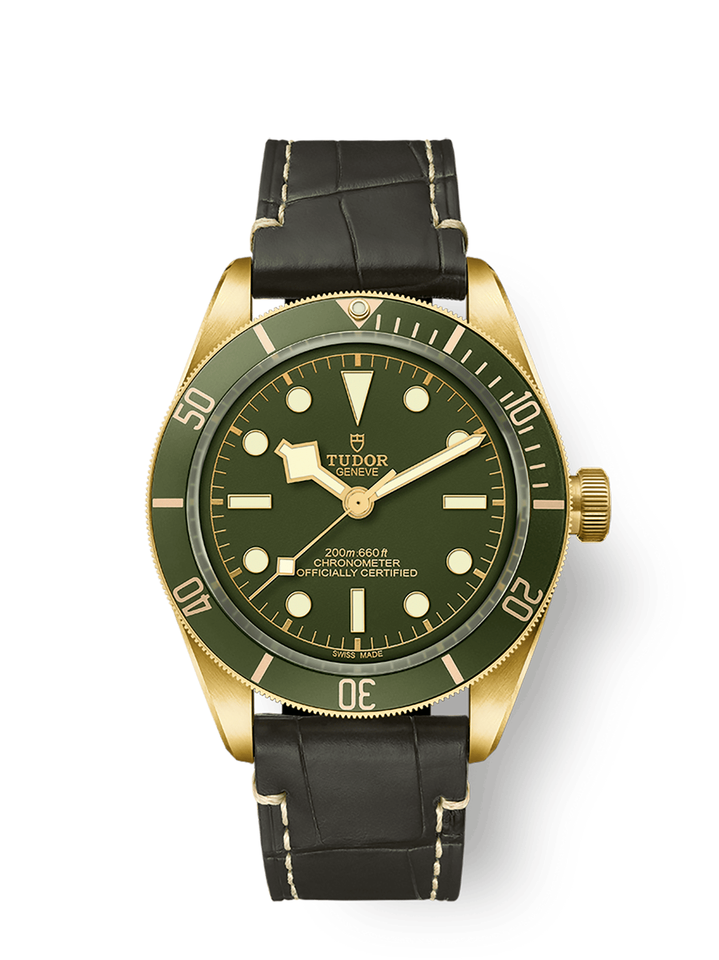 Tudor Black Bay 58 18K 39 mm Green Dial 18K Yellow Gold Alligator Strap M79018V-0001