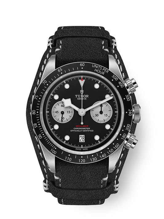 Tudor Black Bay Chrono 41 mm Black Dial Stainless Steel Leather Strap M79360N-0005