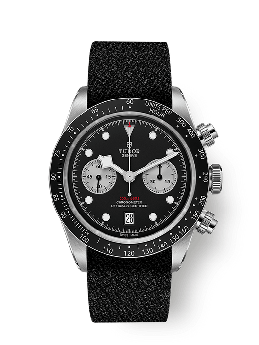 Tudor Black Bay Chrono 41 mm Black Dial Stainless Steel Fabric Strap M79360N-0007