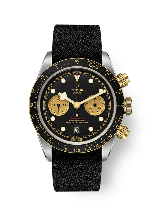 Tudor Black Bay Chrono S&G 41 mm Black Dial Stainless Steel Fabric Strap M79363N-0003