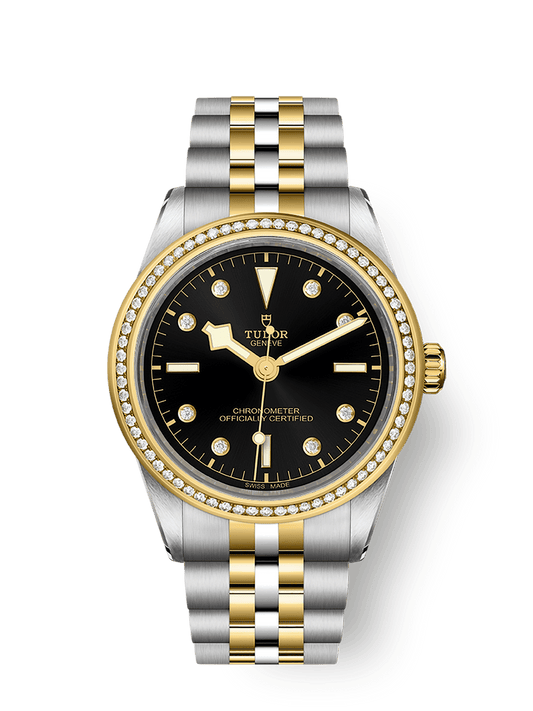 Tudor Black Bay 39 S&G 39 mm Black Dial with Diamonds Stainless Steel Bracelet M79673-0005