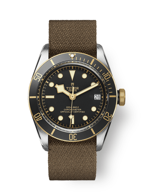 Tudor Black Bay S&G 41 mm Black Dial Stainless Steel Fabric Strap M79733N-0005