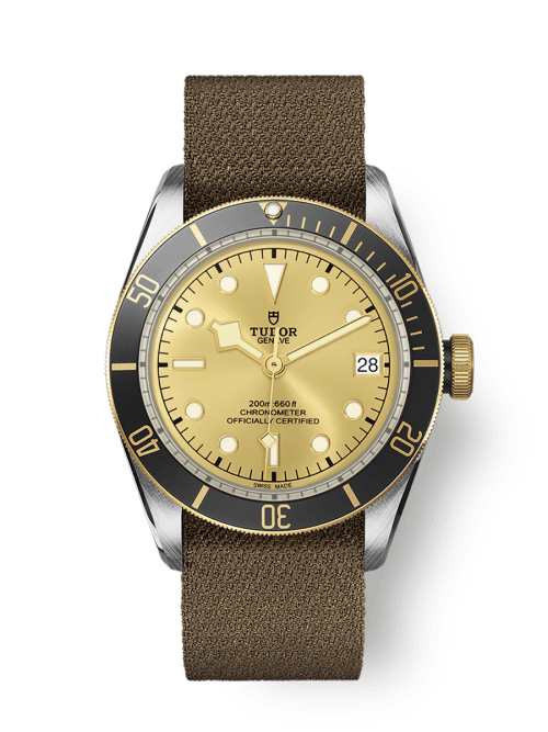 Tudor Black Bay S&G 41 mm Golden Dial Stainless Steel Fabric Strap M79733N-0006