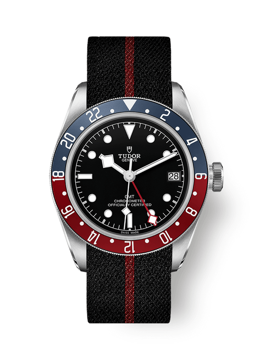 Tudor Black Bay GMT 41 mm Black Dial Stainless Steel Fabric Strap M79830RB-0003