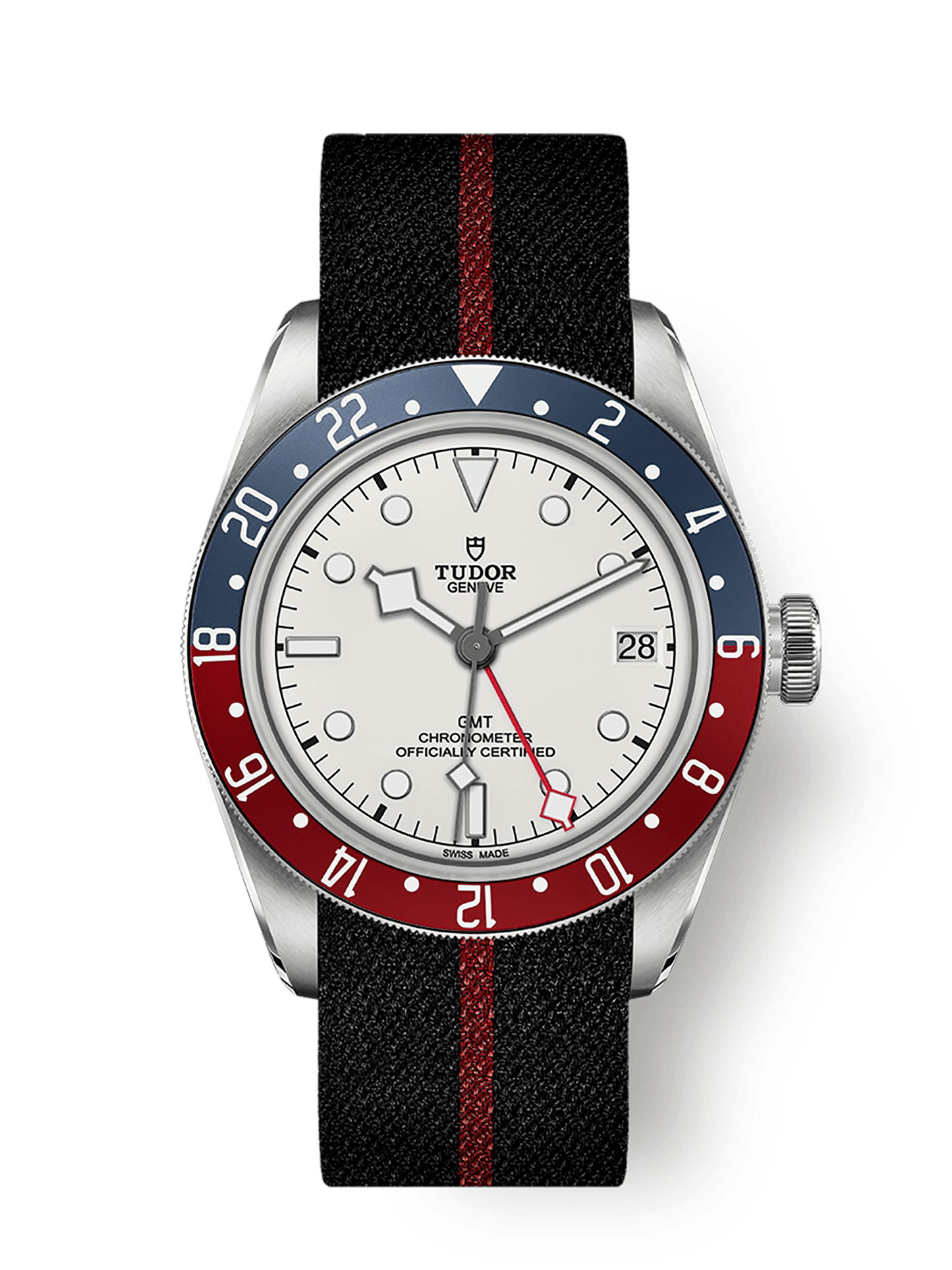 Tudor Black Bay GMT 41 mm Silver Dial Stainless Steel Fabric Strap M79830RB-0012