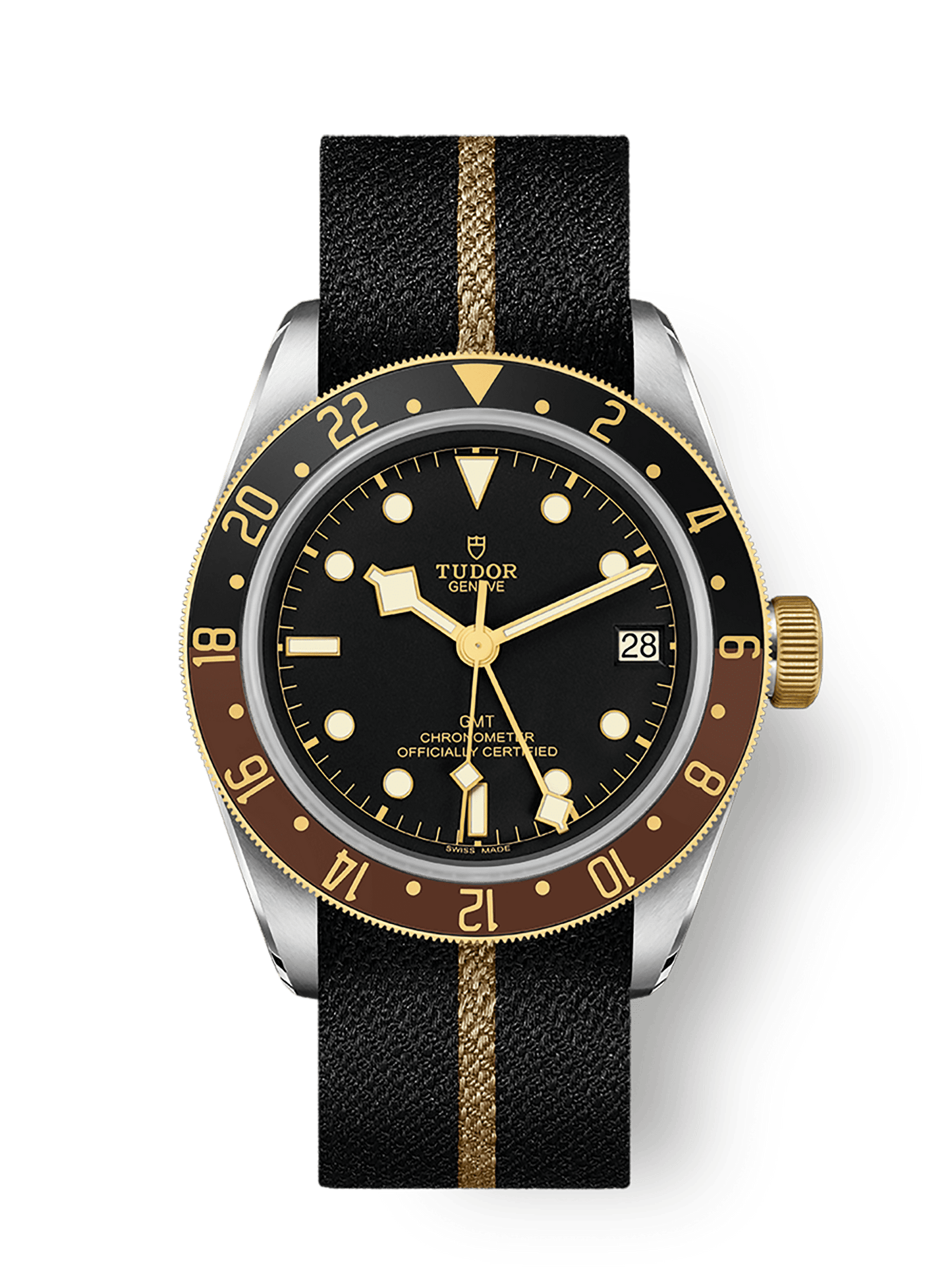 Tudor Black Bay GMT S&G 41 mm Black Dial Stainless Steel Fabric Strap M79833MN-0004