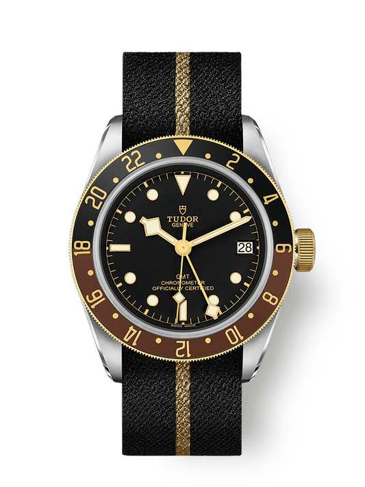 Tudor Black Bay GMT S&G 41 mm Black Dial Stainless Steel Fabric Strap M79833MN-0004