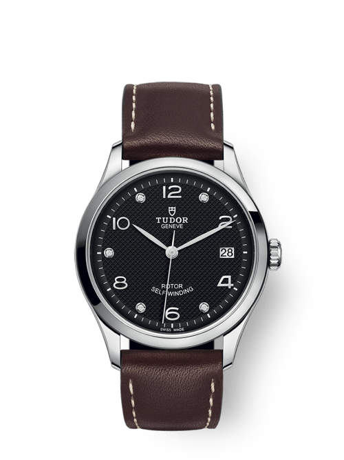 Tudor 1926 36 mm Black Dial with Diamonds Stainless Steel Leather Strap M91450-0009