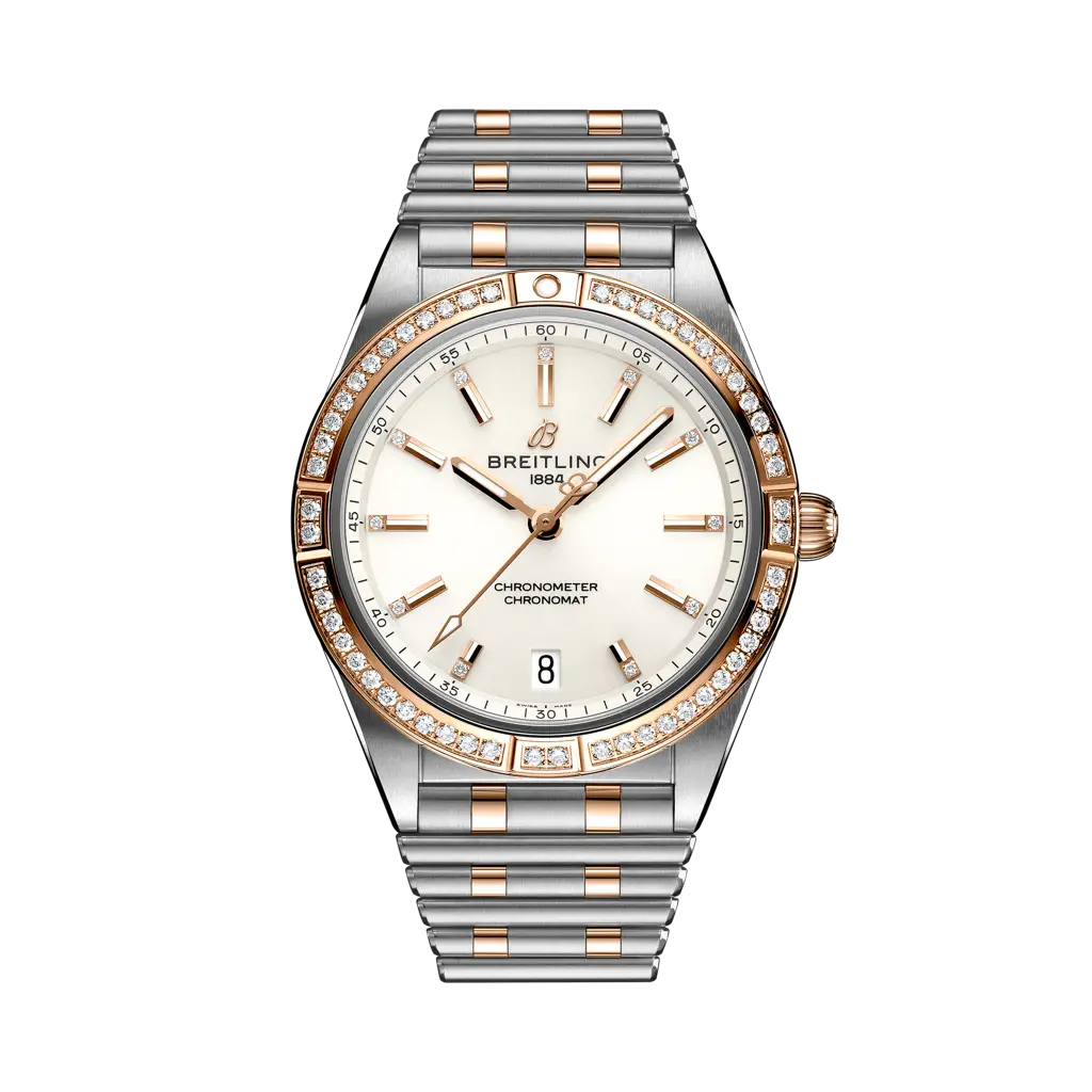 Breitling Chronomat Automatic 36 36 mm White Dial Stainless Steel & 18K Red Gold (Gem-Set) Bracelet U10380591A1U1