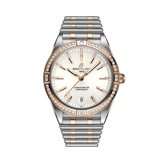 Breitling Chronomat Automatic 36 36 mm White Dial Stainless Steel & 18K Red Gold (Gem-Set) Bracelet U10380591A1U1