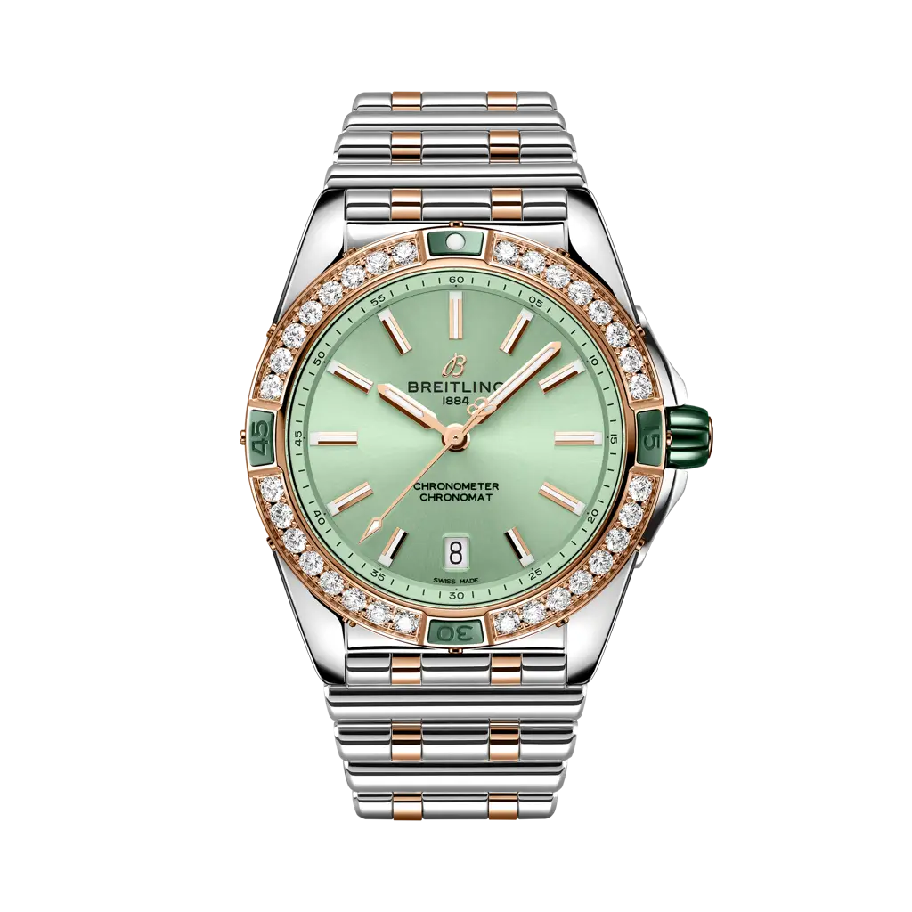 Breitling Super Chronomat Automatic 38 38 mm Light Green Dial Stainless Steel & 18K Red Gold Bracelet U17356531L1U1