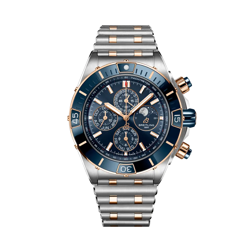 Breitling Super Chronomat 44 Four-Year Calendar 44 mm Blue Dial Stainless Steel & 18K Red Gold Bracelet U19320161C1U1