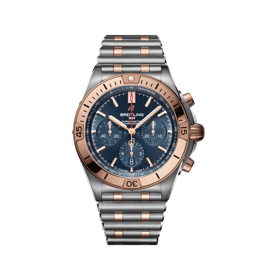 Breitling Chronomat B01 42 42.0 mm Blue Dial Stainless Steel & 18K Red Gold Metal Bracelet UB0134101C1U1