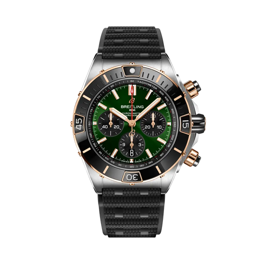 Breitling Super Chronomat B01 44 44 mm Green Dial Stainless Steel & 18K Red Gold Black Rubber Strap UB0136251L1S1