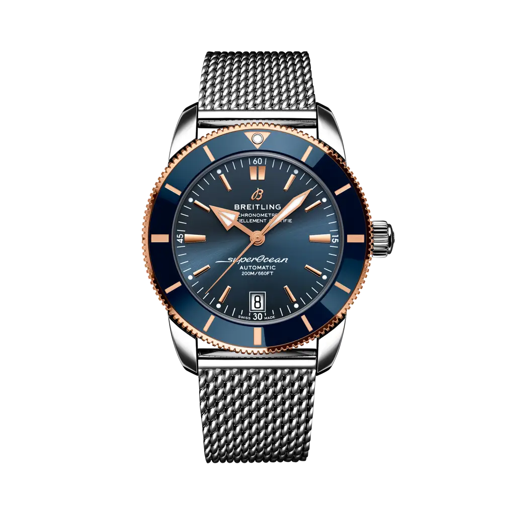 Breitling Superocean Heritage B20 Automatic 42 mm Blue Dial Stainless Steel & 18K Red Gold Bracelet UB2010161C1A1