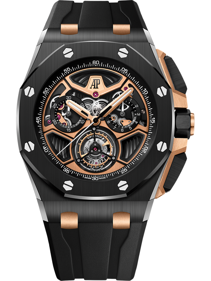 Audemars Piguet Royal Oak Offshore Selfwinding Tourbillon Chronograph 43 mm Black Dial Ceramic Rubber Strap 26622CE.OO.D002CA.02