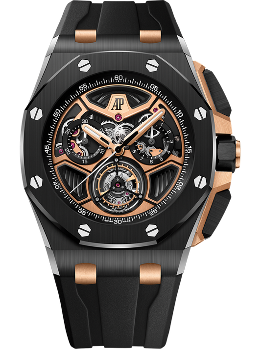 Audemars Piguet Royal Oak Offshore Selfwinding Tourbillon Chronograph 43 mm Black Dial Ceramic Rubber Strap 26622CE.OO.D002CA.02