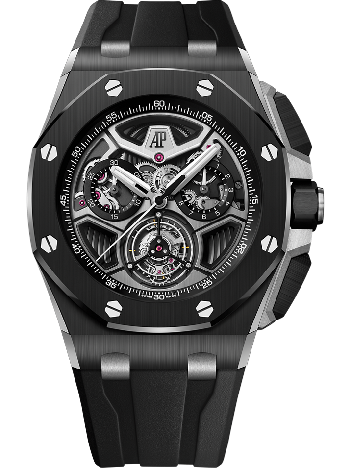 Audemars Piguet Royal Oak Offshore Selfwinding Tourbillon Chronograph 43 mm Black Dial Ceramic Rubber Strap 26622CE.OO.D002CA.01