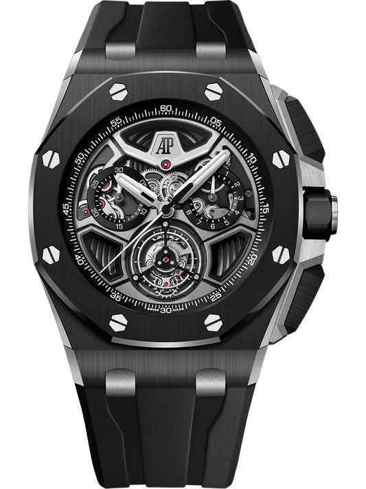 Audemars Piguet Royal Oak Offshore Selfwinding Tourbillon Chronograph 43 mm Black Dial Ceramic Rubber Strap 26622CE.OO.D002CA.01