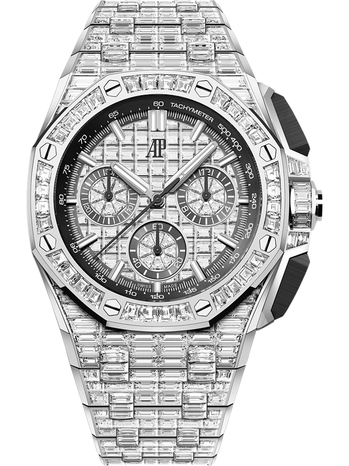 Audemars Piguet Royal Oak Offshore Selfwinding Chronograph 43 mm Diamond Paved Dial 18-Carat White Gold Bracelet 26425BC.ZZ.8045BC.01