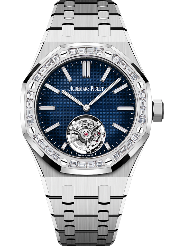 Audemars Piguet Royal Oak Selfwinding Flying Tourbillon Extra-Thin RD#3 37 mm Blue  Dial with Diamonds 18-Carat White Gold Bracelet 26660BC.ZZ.1356BC.01