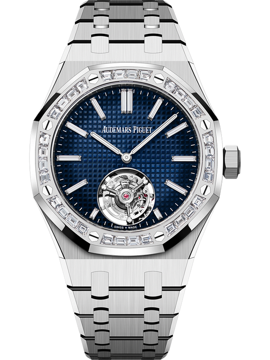 Audemars Piguet Royal Oak Selfwinding Flying Tourbillon Extra-Thin RD#3 37 mm Blue  Dial with Diamonds 18-Carat White Gold Bracelet 26660BC.ZZ.1356BC.01